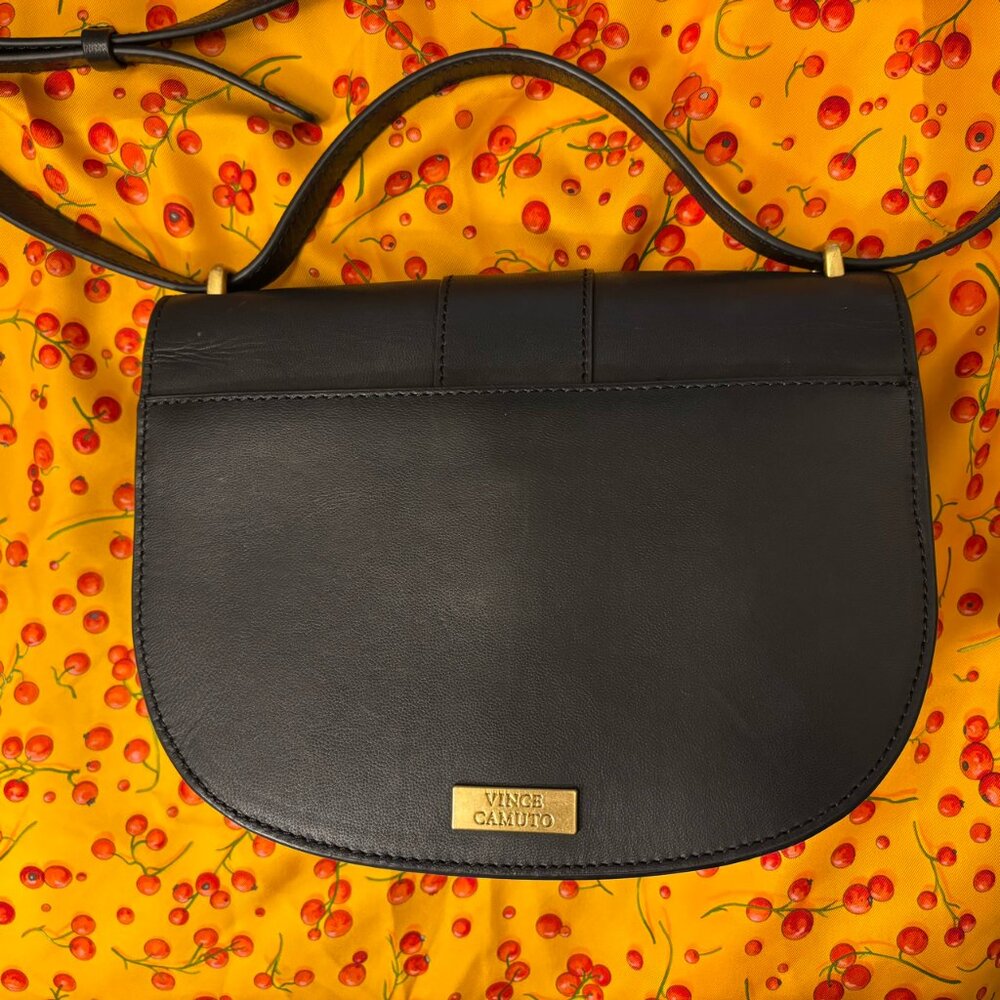 Vince Camuto Black Crossbody Bag with Gold Accent - Picture 2 of 7